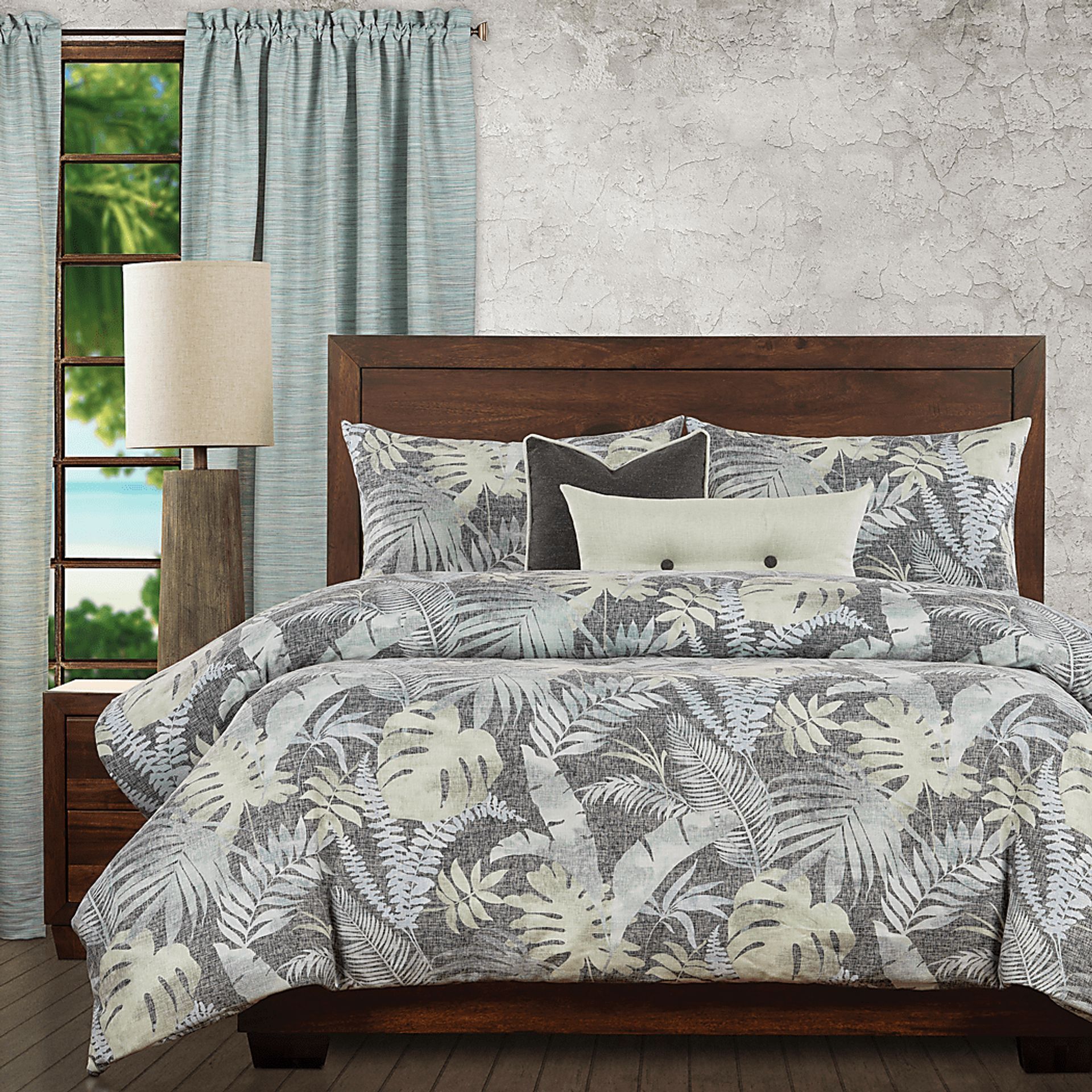 Tufthunter Gray 6pc Queen Duvet Cover Set - Image 1