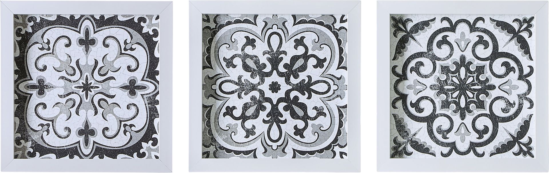 Tukwet White 3 Piece Deco Box Wall Art Set - Image 1