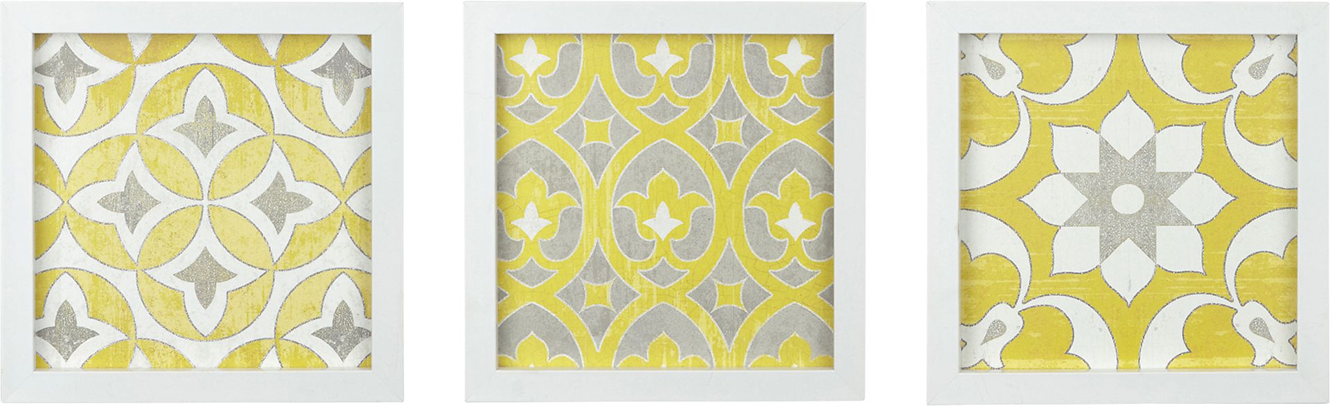 Tukwet Yellow 3 Piece Deco Box Wall Art Set - Image 1