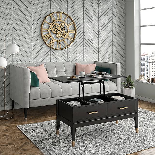 Tulagin Black Lift-Top Cocktail Table - Thumbnail - Image 3