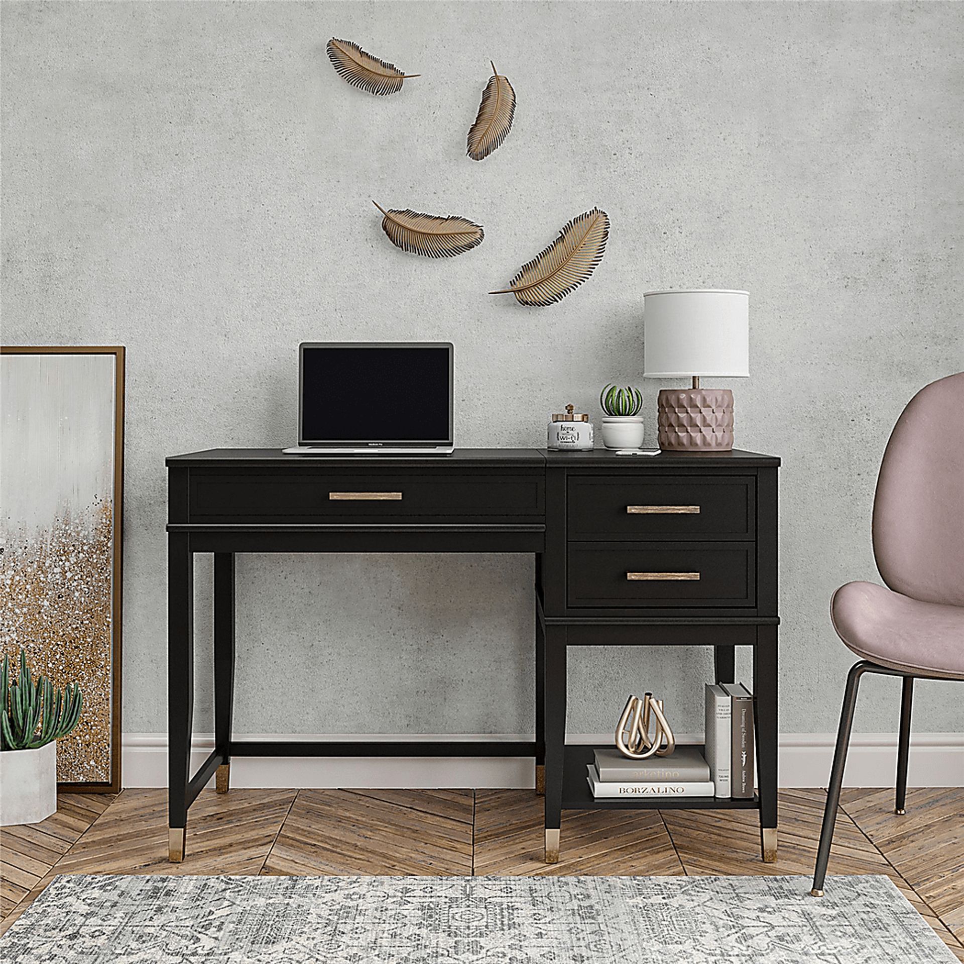 Tulagin Black Lift-Top Desk - Image 2