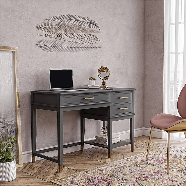 Tulagin Gray Lift-Top Desk - Thumbnail - Image 3