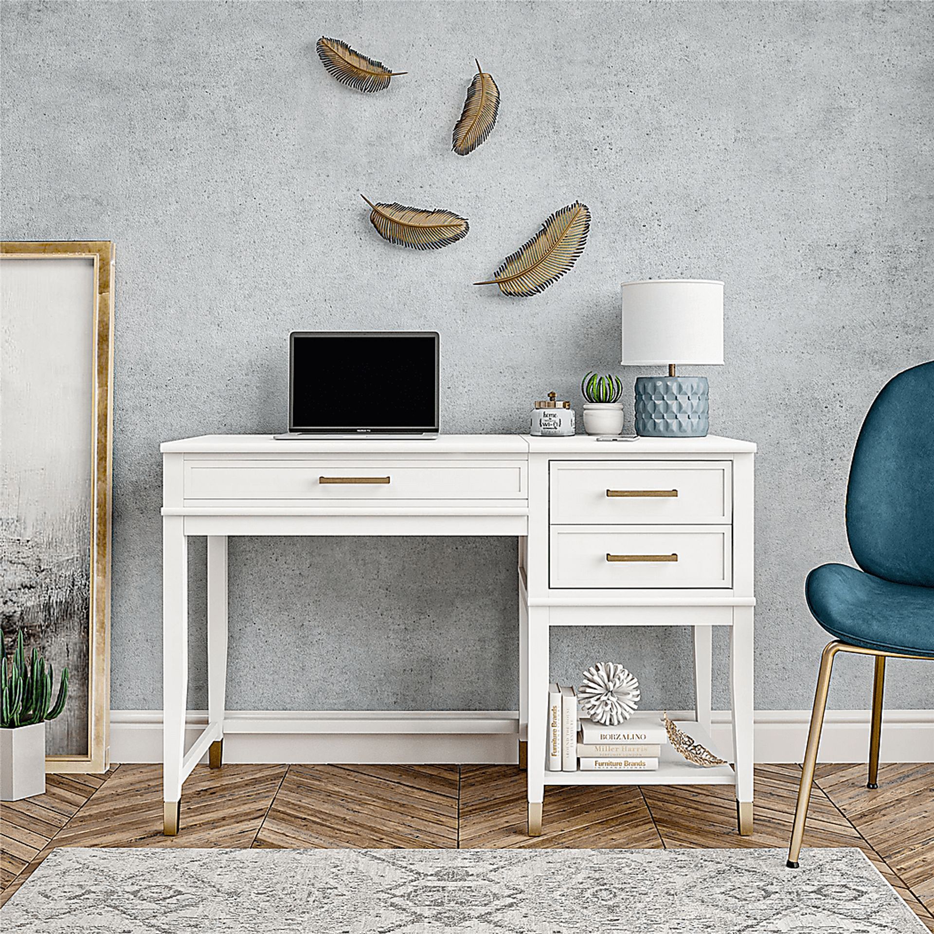 Tulagin White Lift-Top Desk - Image 4