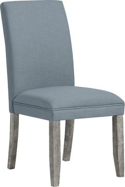 Tulip Blue Side Chair with Gray Legs