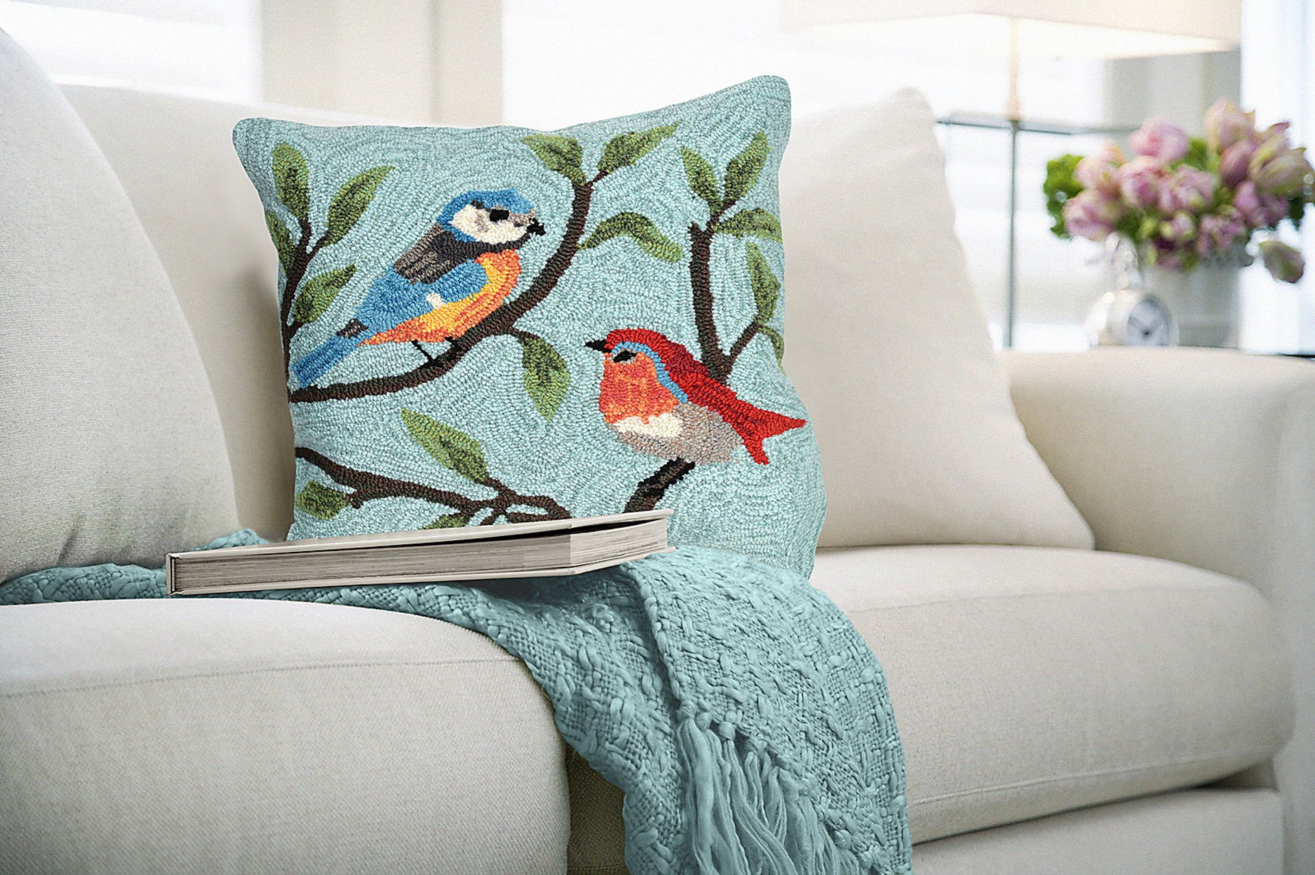 Tulippaw Aqua Indoor/Outdoor Accent Pillow - Image 2