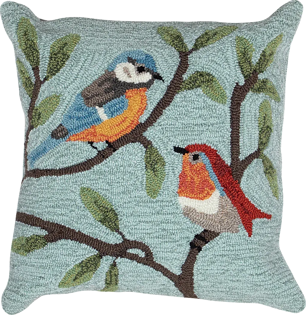 Tulippaw Blue,Gray Outdoor Pillows Rooms to Go