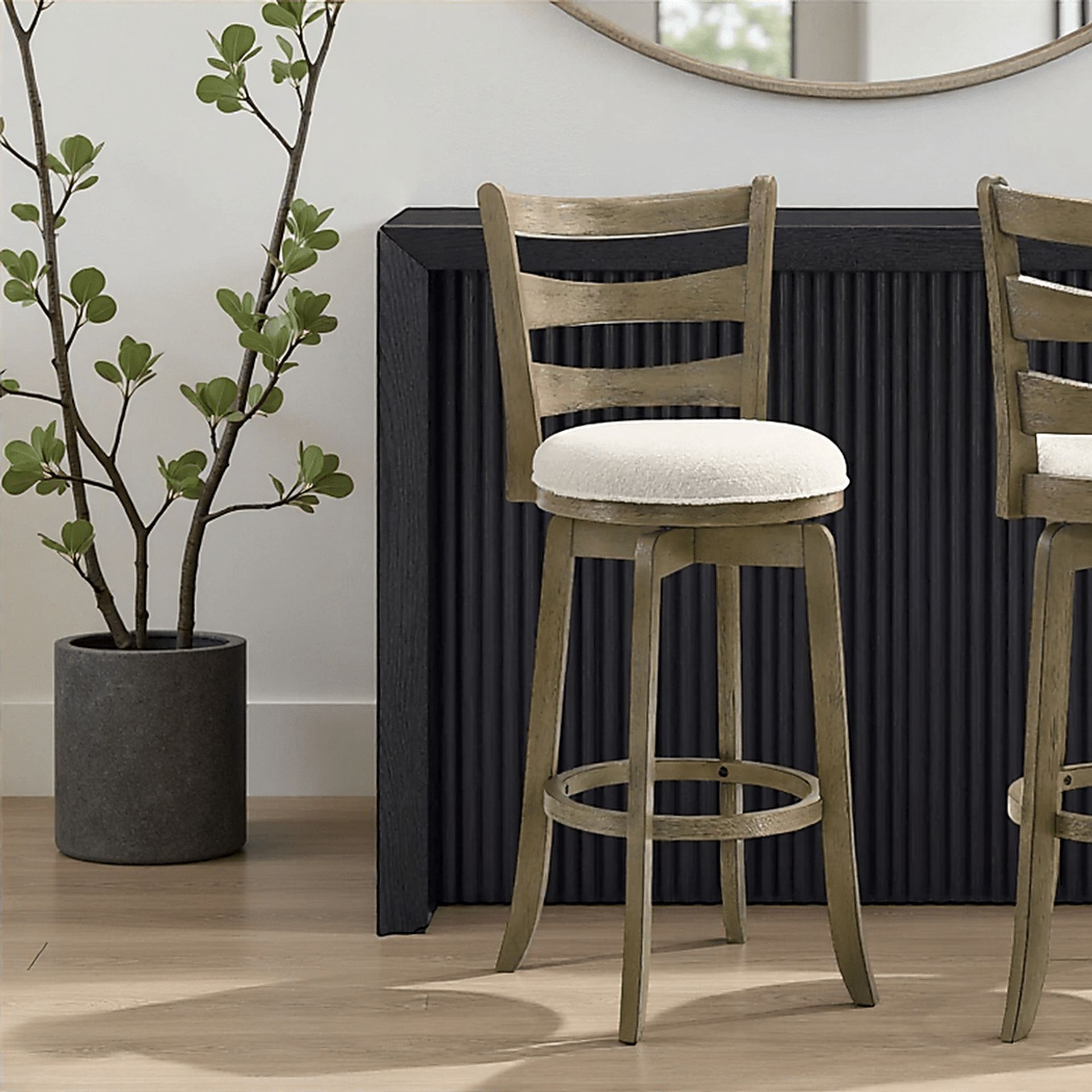 Tuliprover Brown Swivel Barstool - Image 2