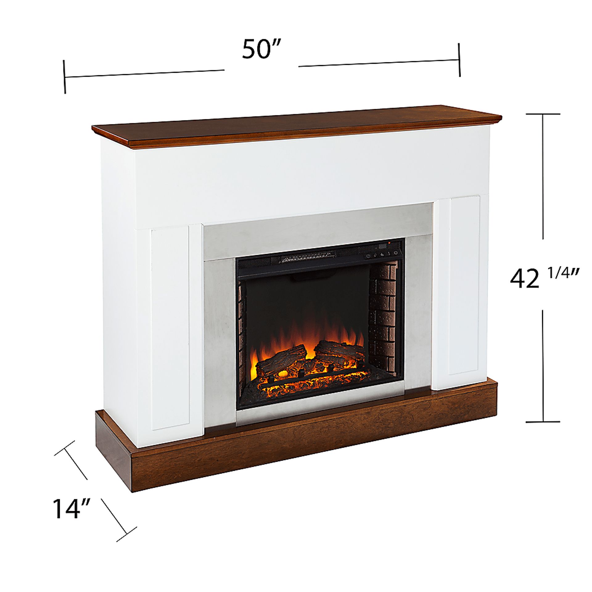 Tullamore II White 50 in. Console With Electric Log Fireplace - Image 5