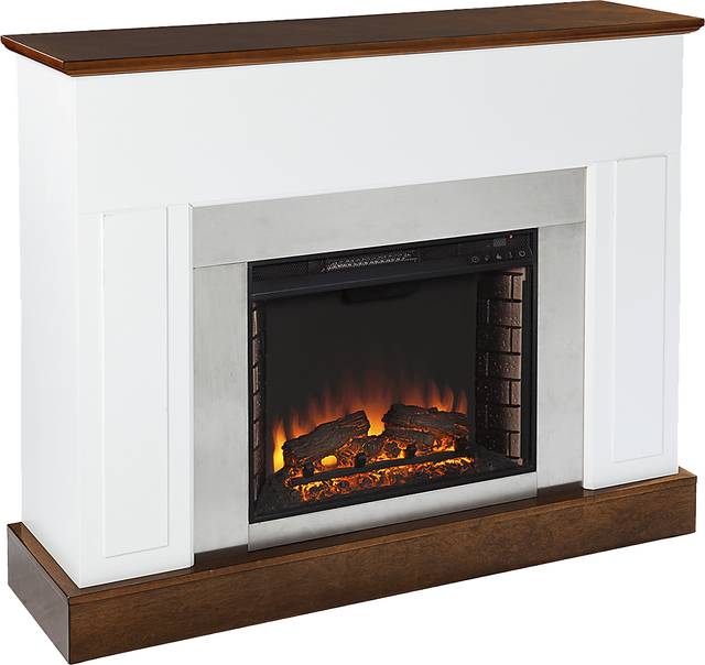 Tullamore II White 50 in. Console With Electric Log Fireplace - Thumbnail - Image 1