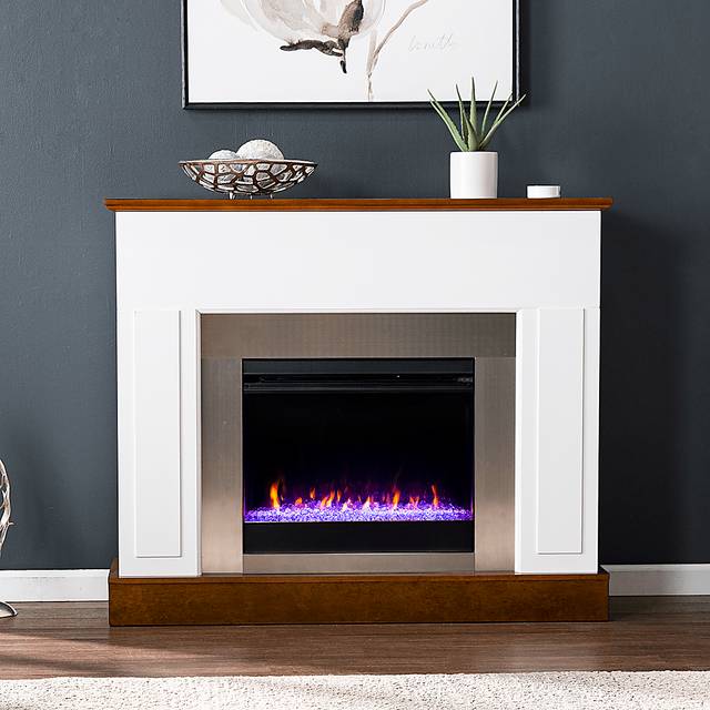 Tullamore I White 50 in. Console, With Color Changing Electric Fireplace - Thumbnail - Image 4