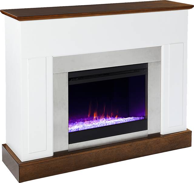 Tullamore I White 50 in. Console, With Color Changing Electric Fireplace - Thumbnail - Image 1