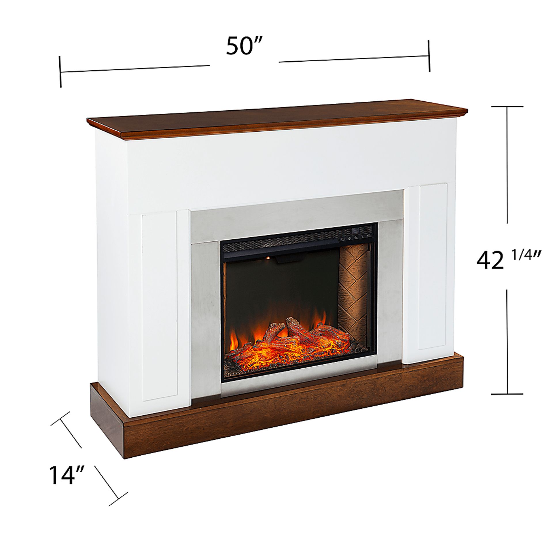 Tullamore III White 50 in. Console With Smart Electric Fireplace - Image 5