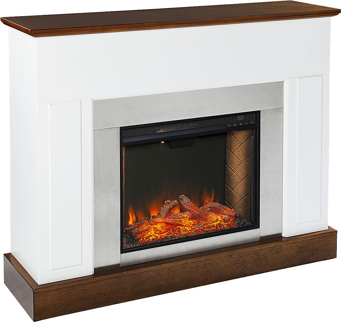 Tullamore III White 50 in. Console With Smart Electric Fireplace