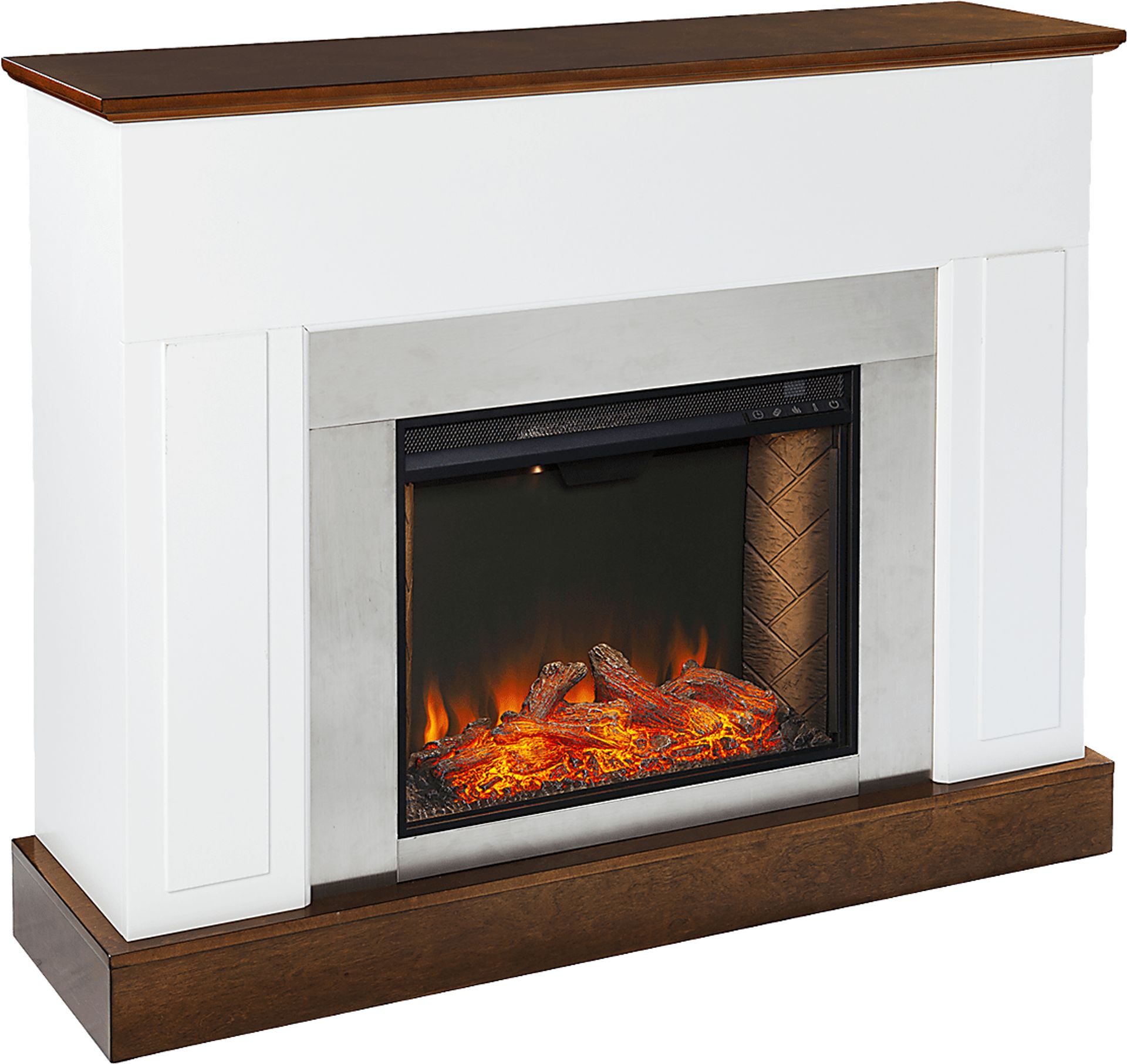 Tullamore III White 50 in. Console With Smart Electric Fireplace - Image 1