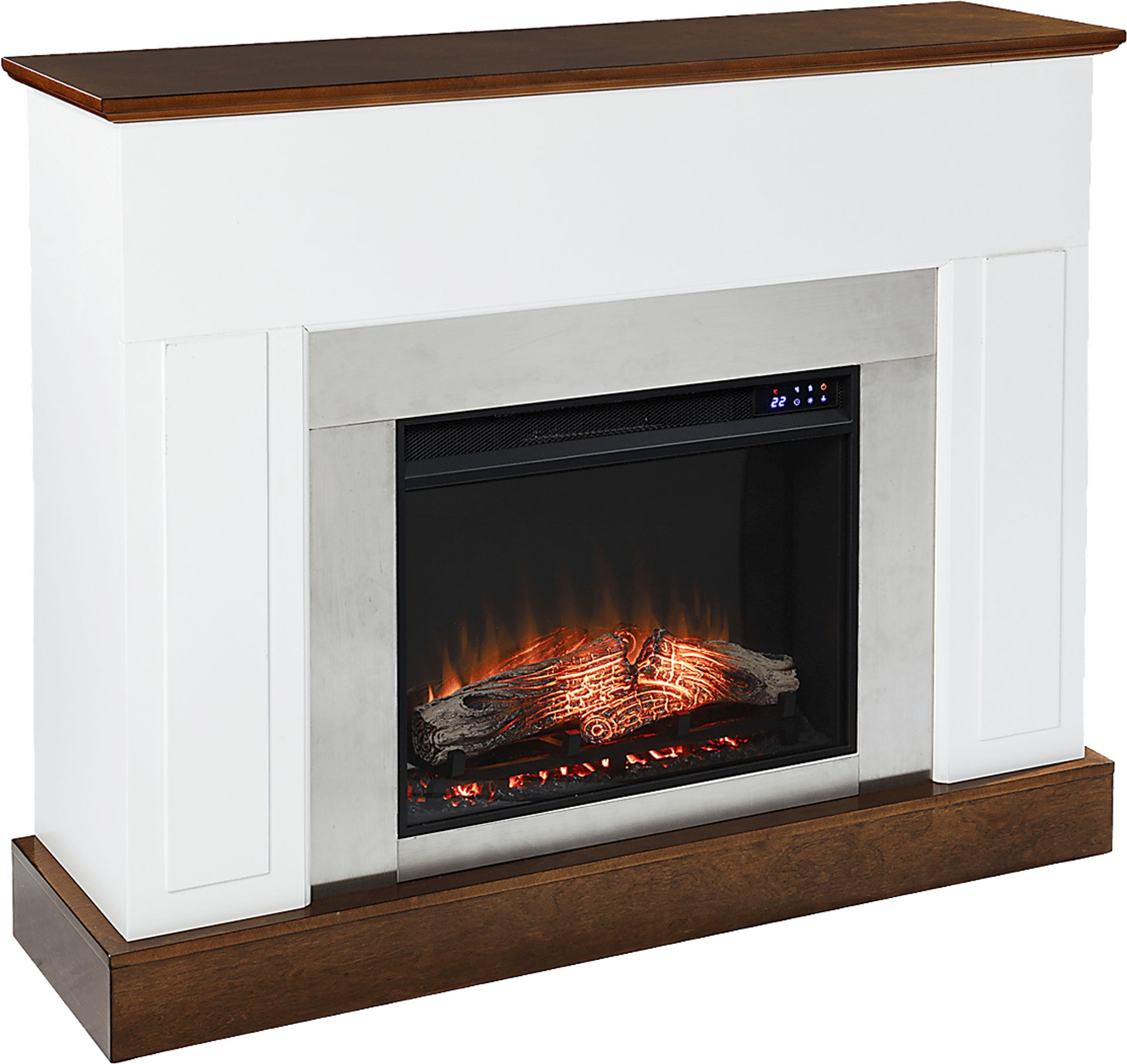 Tullamore IV White 50 in. Touch Panel Electric Fireplace - Image 1