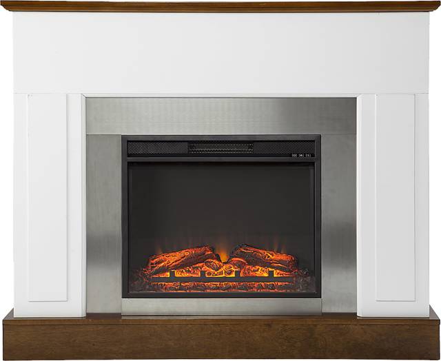 Tullamore V White 50 in. Console with Electric Fireplace - Thumbnail - Image 1