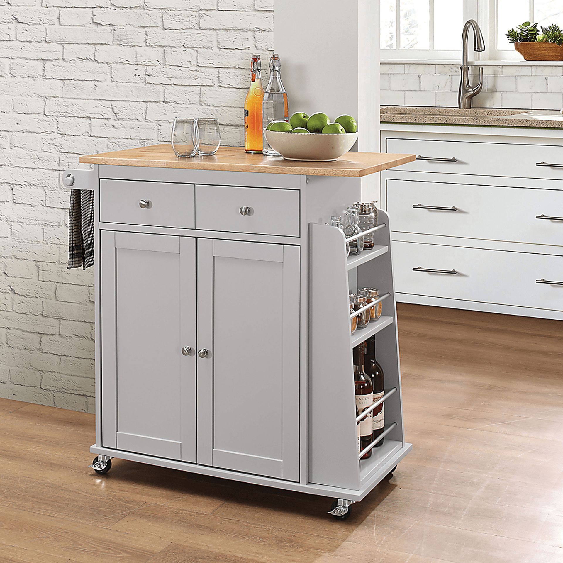Tullarick Gray Kitchen Cart - Image 2