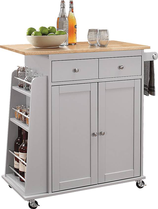 Tullarick Gray Kitchen Cart - Thumbnail - Image 1