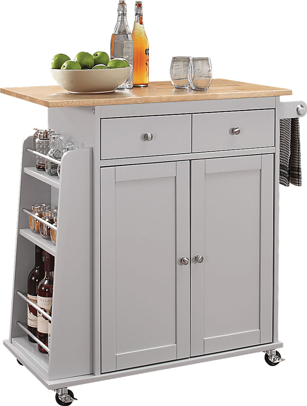 Tullarick Gray Kitchen Cart | Rooms to Go