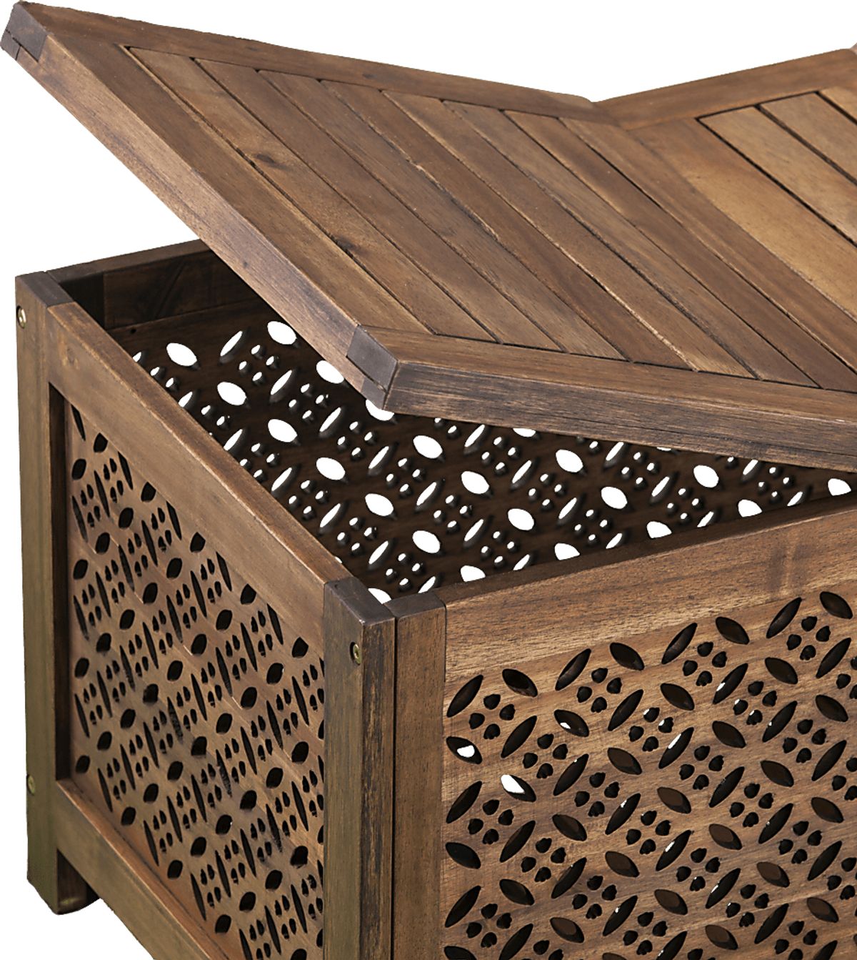 Tullier Brown Dark Wood Outdoor Cocktail Table | Rooms to Go