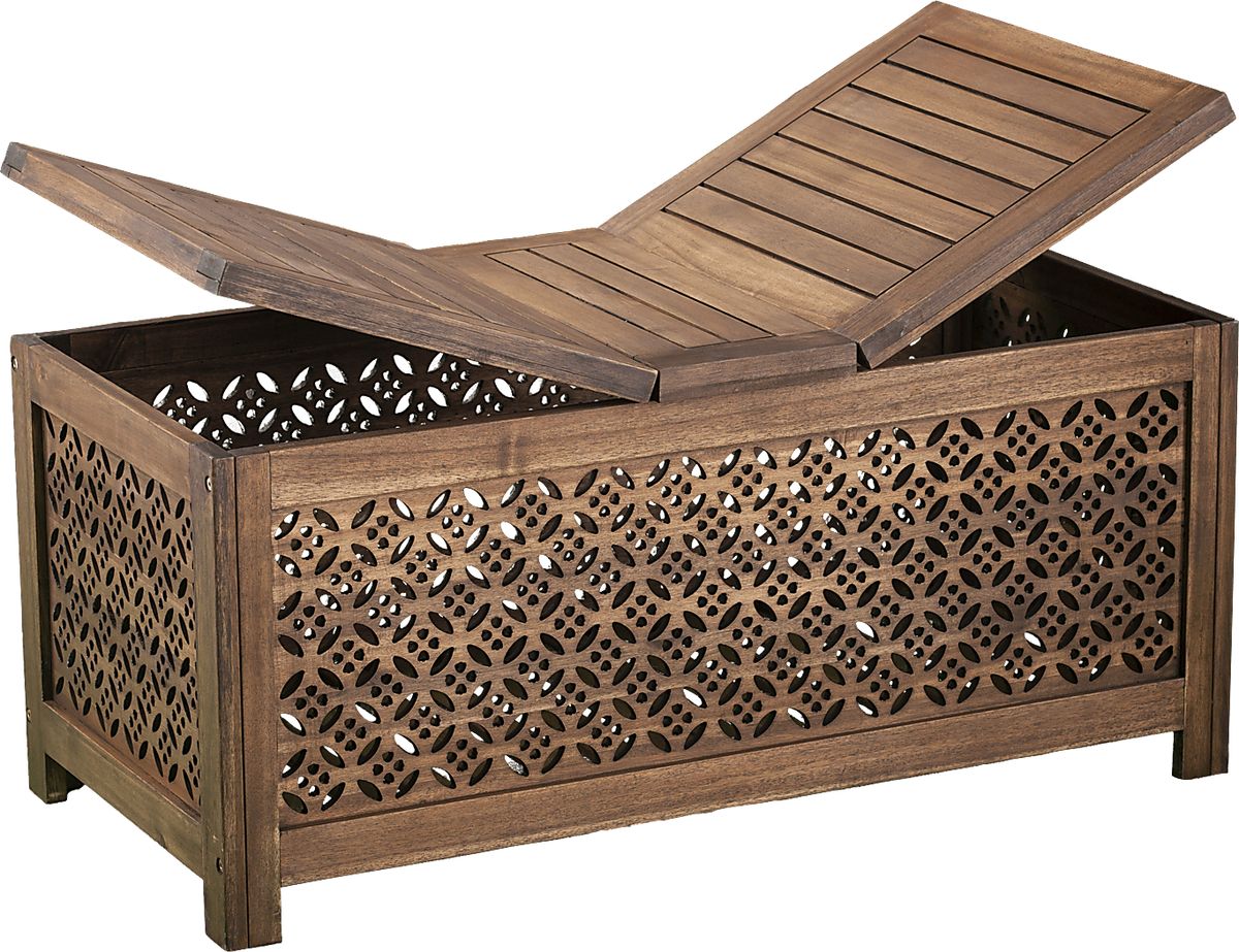 Tullier Brown Dark Wood Outdoor Cocktail Table | Rooms to Go