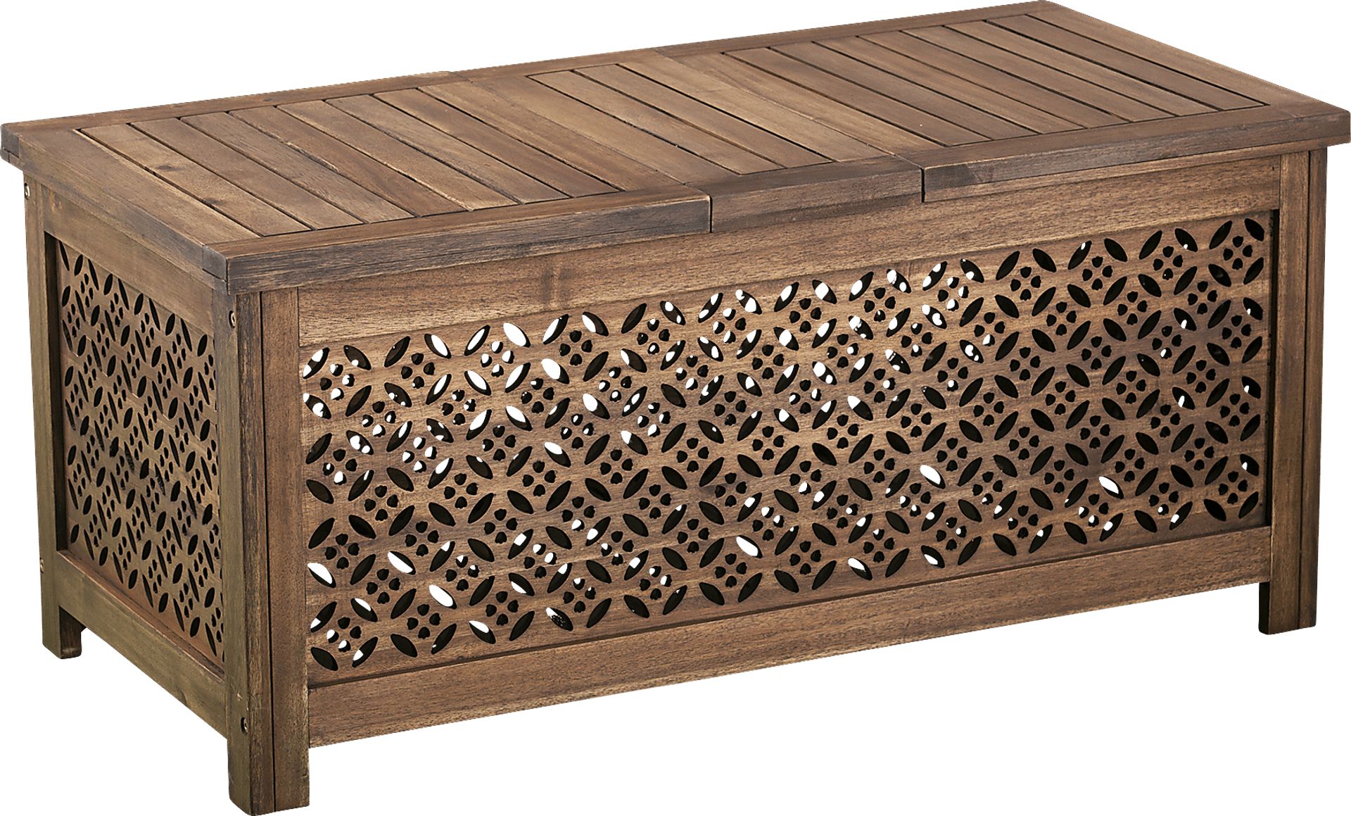 Tullier Brown Outdoor Storage Cocktail Table - Image 1