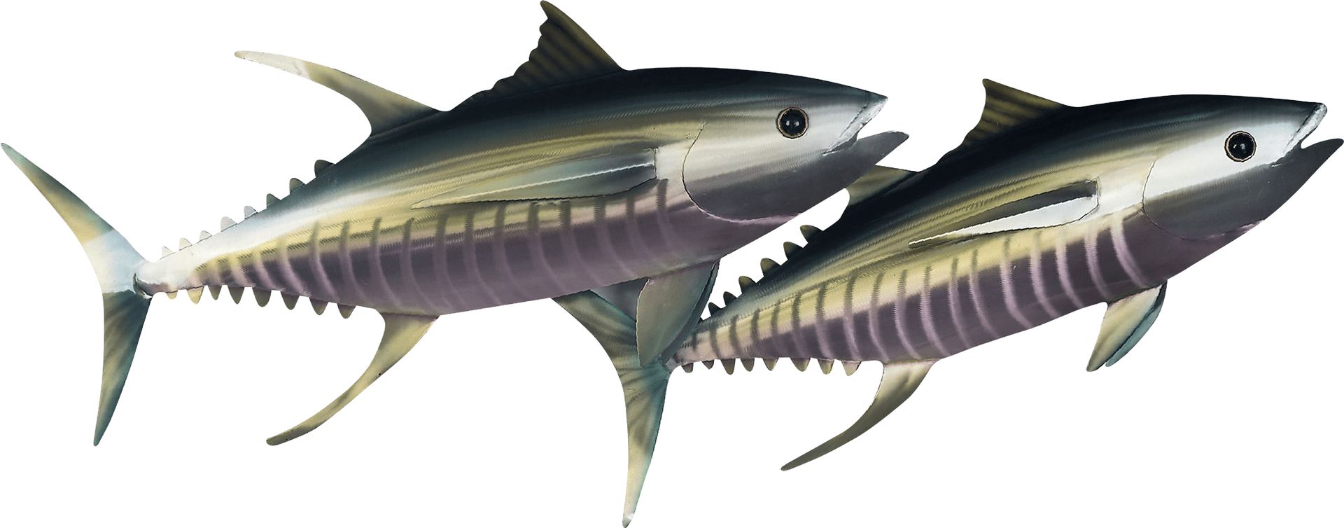 Tuna Pair Silver Indoor/Outdoor Wall Art - Image 1