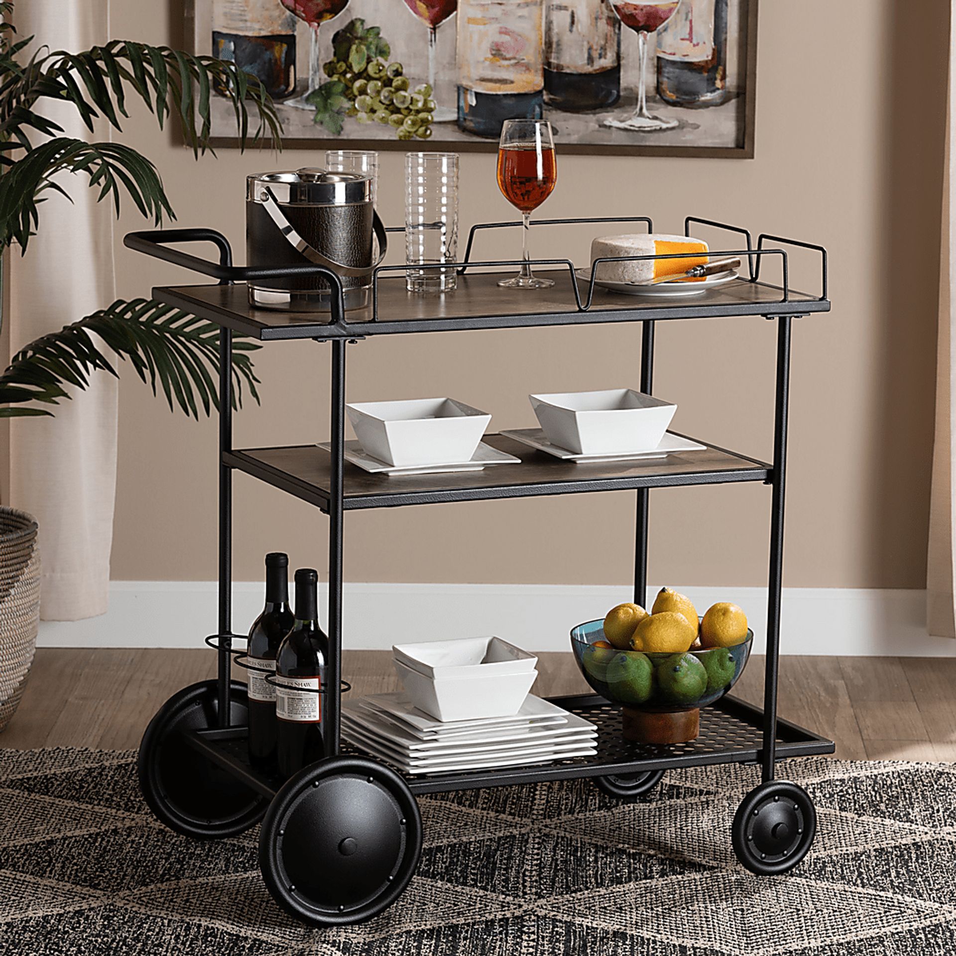 Tunbridge Black Bar Cart - Image 2