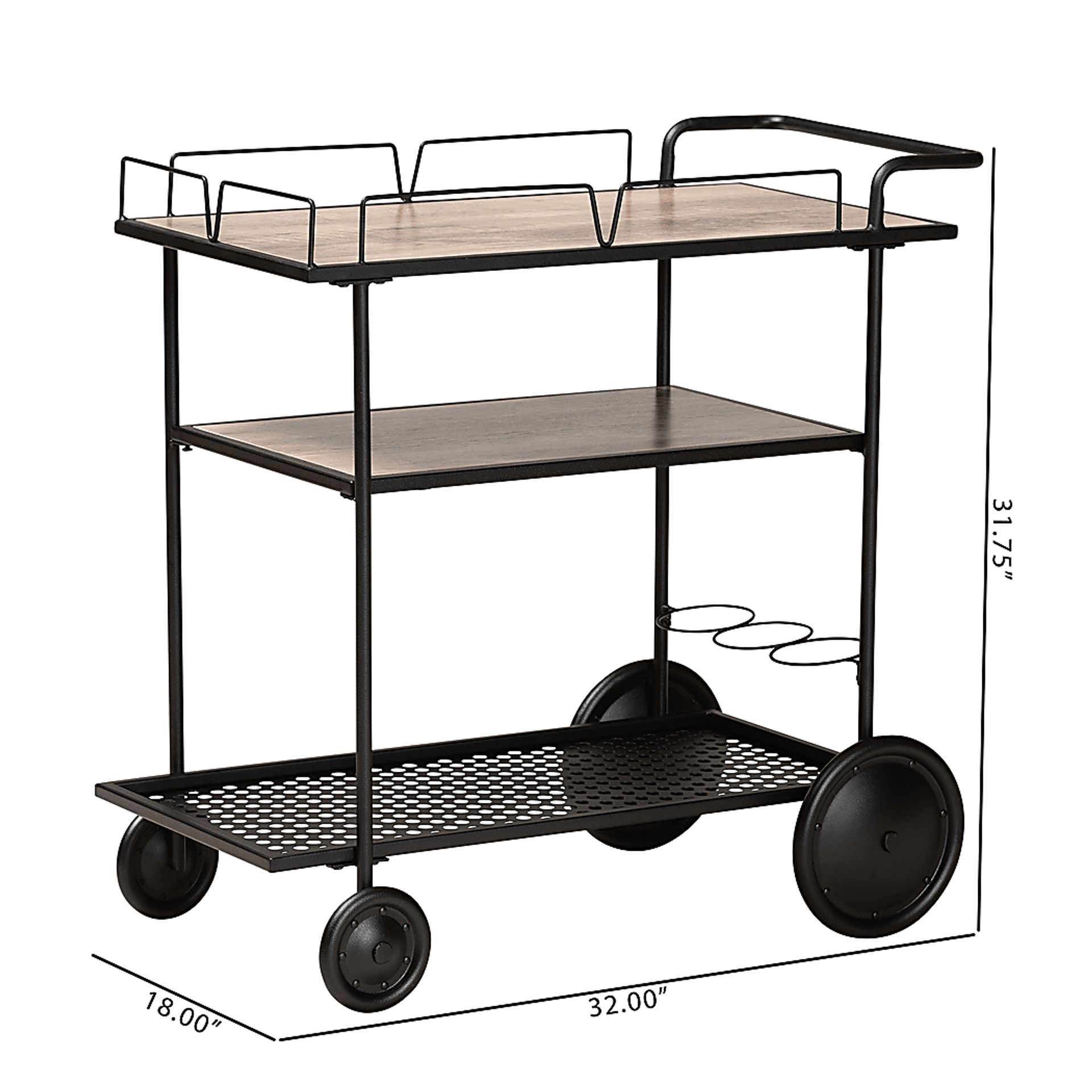 Tunbridge Black Bar Cart - Image 9