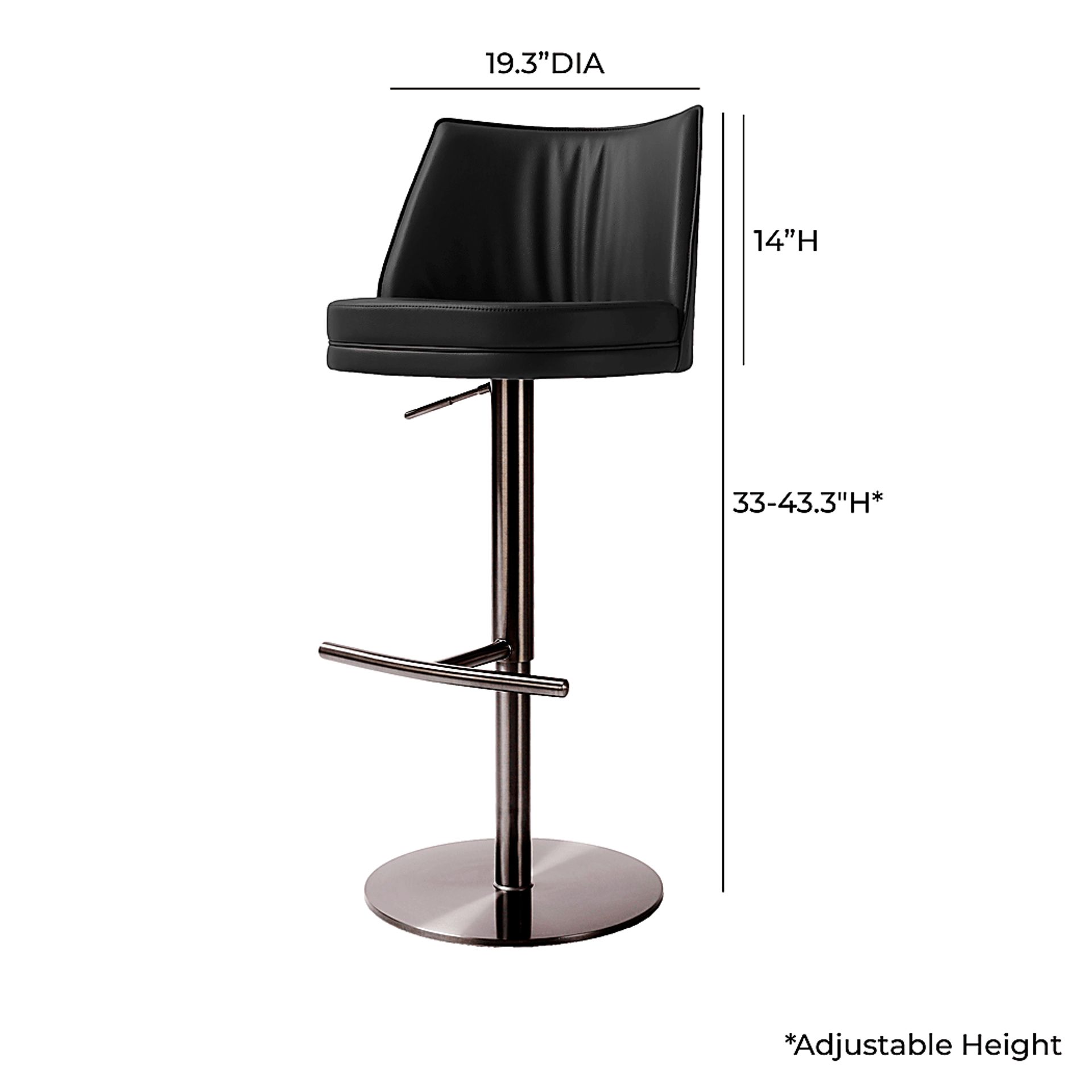 Tuolomne Black Adjustable Barstool - Image 6