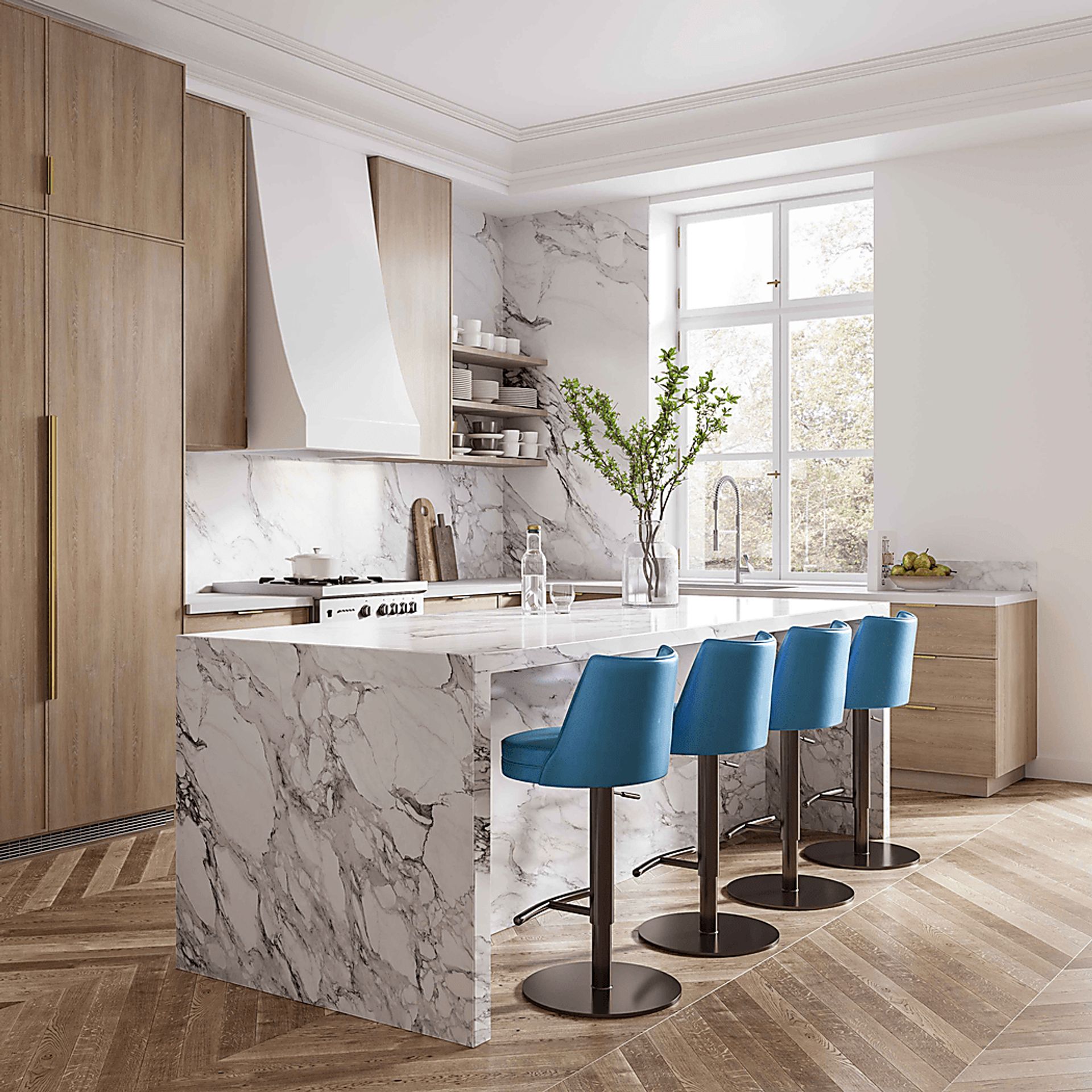 Tuolomne Blue Adjustable Barstool - Image 2