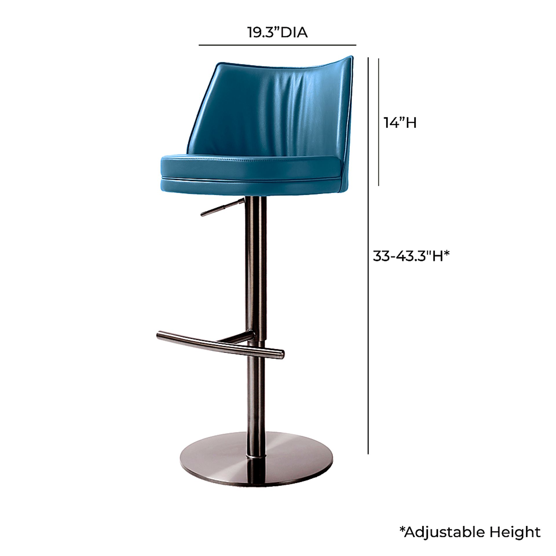 Tuolomne Blue Adjustable Barstool - Image 6