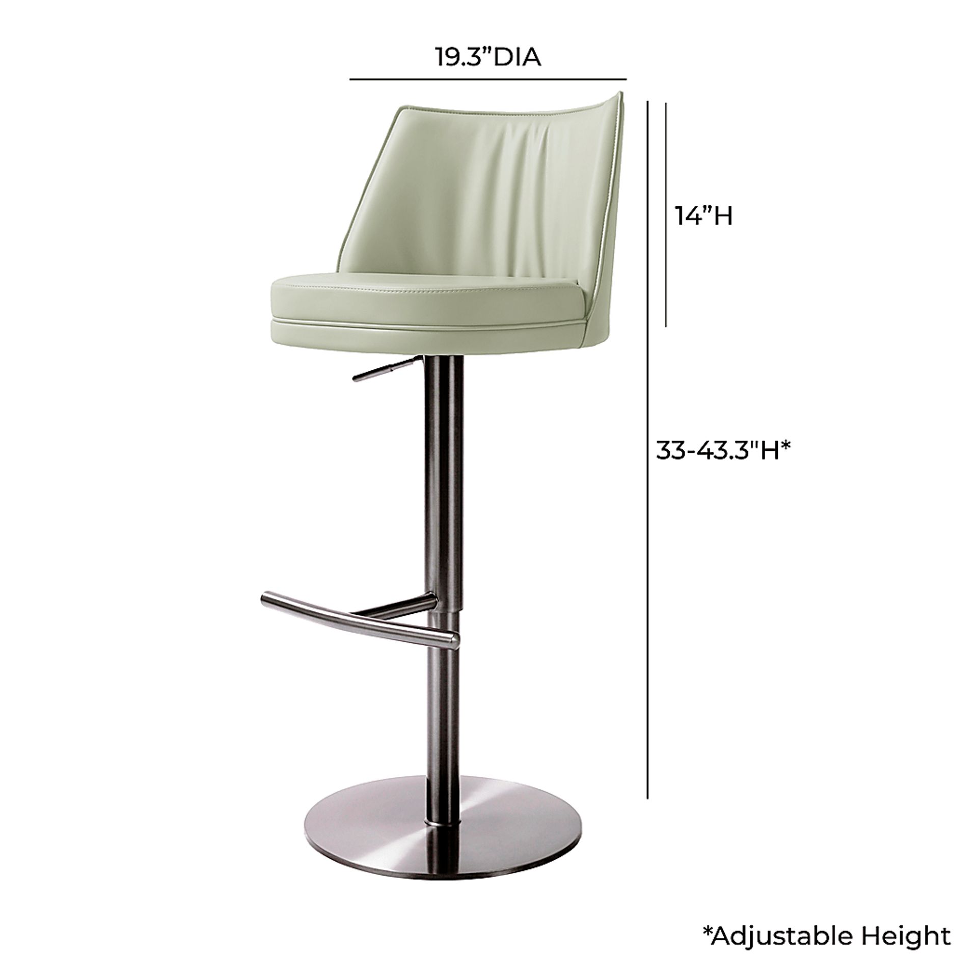Tuolomne Light Gray Adjustable Barstool - Image 6