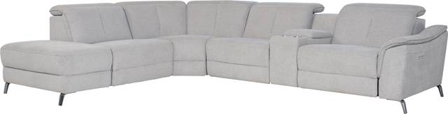 Turano Gray 6 Pc Dual Power Reclining Sectional - Thumbnail - Image 1