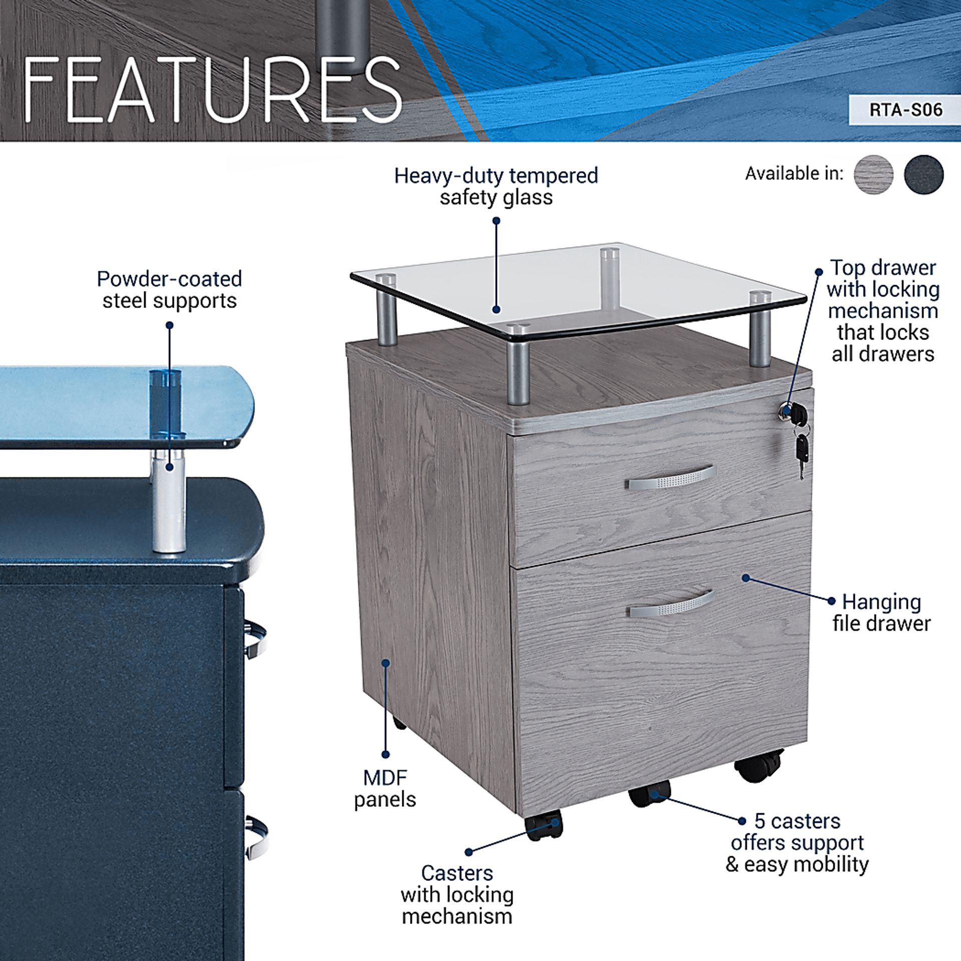 Turdale Gray File Cabinet - Image 3