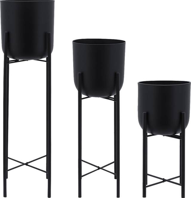 Turnham Black Planter, Set of 3 - Thumbnail - Image 1