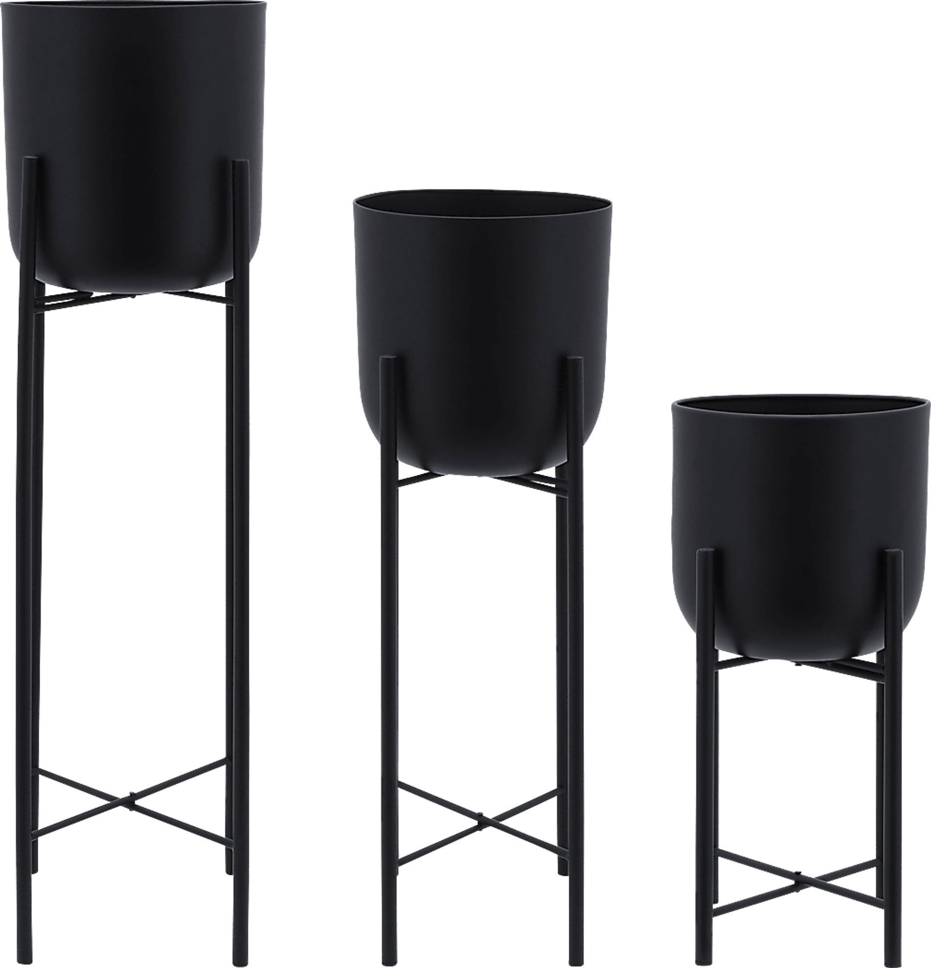 Turnham Black Planter, Set of 3 - Image 1