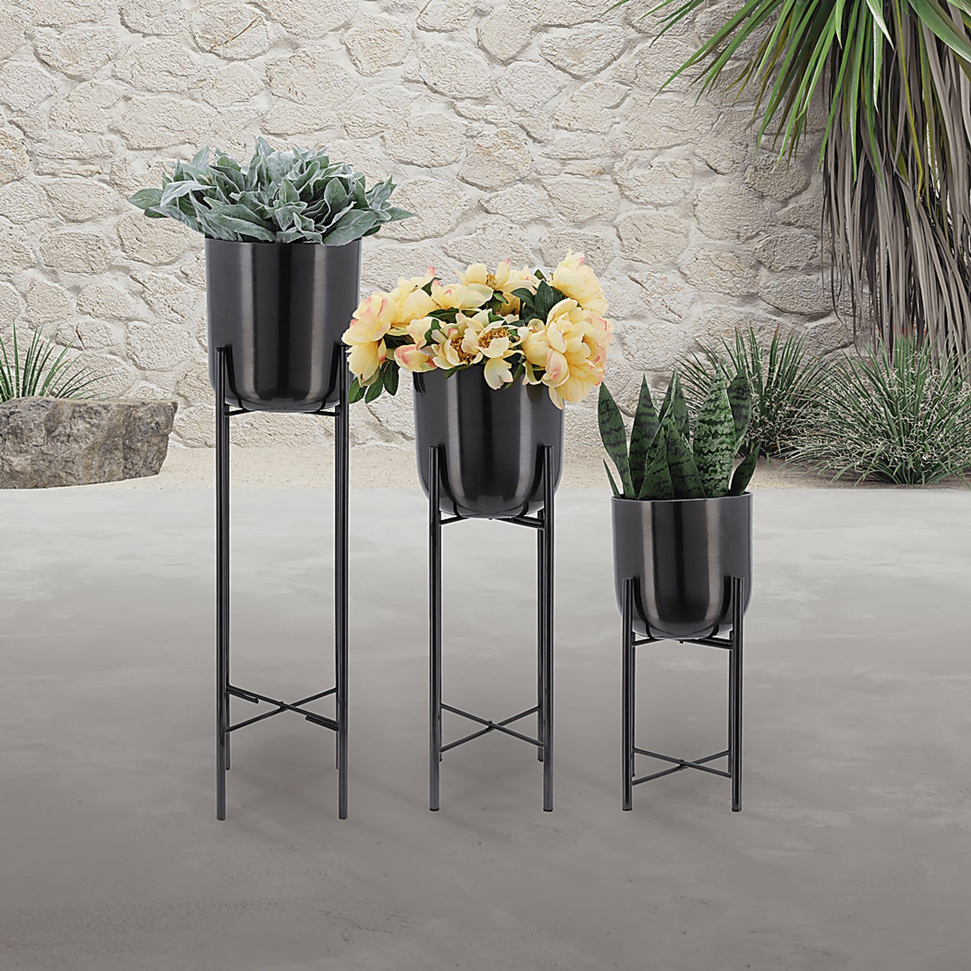 Turnham Gunmetal Planter, Set of 3 - Image 2