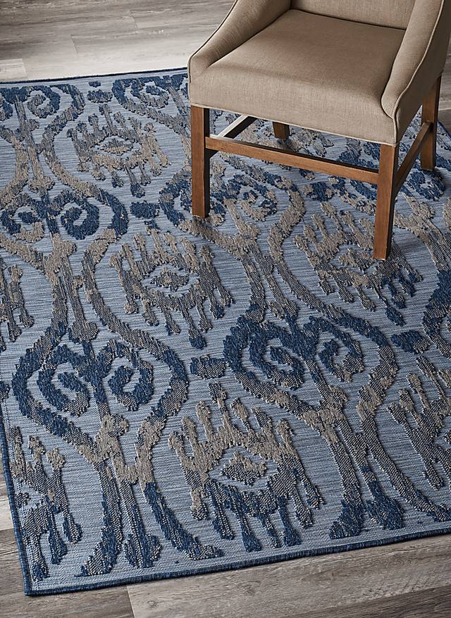 Turnia Blue 7'9 x 9'9 Indoor/Outdoor Rug - Thumbnail - Image 3