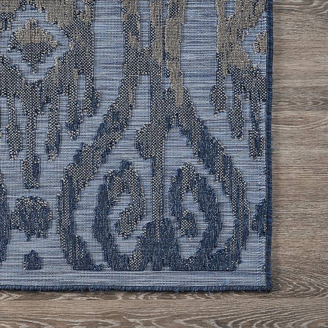 Turnia Blue 7'9 x 9'9 Indoor/Outdoor Rug - Thumbnail - Image 4