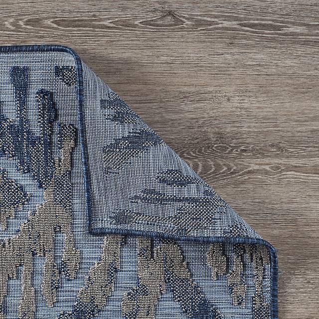 Turnia Blue 7'9 x 9'9 Indoor/Outdoor Rug - Thumbnail - Image 5