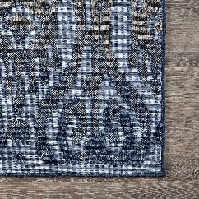 Turnia Blue 7'9 x 9'9 Indoor/Outdoor Rug - Thumbnail - Image 6