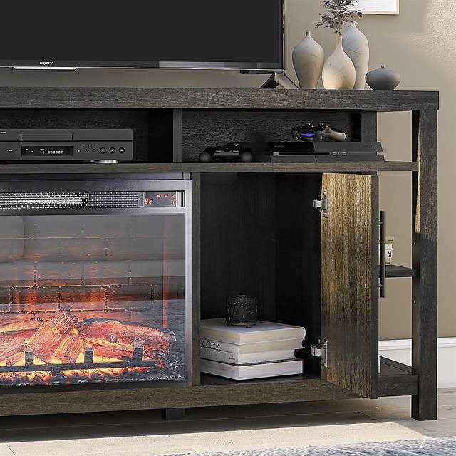 Turrell Espresso 68 in. Console with Electric Fireplace - Thumbnail - Image 4