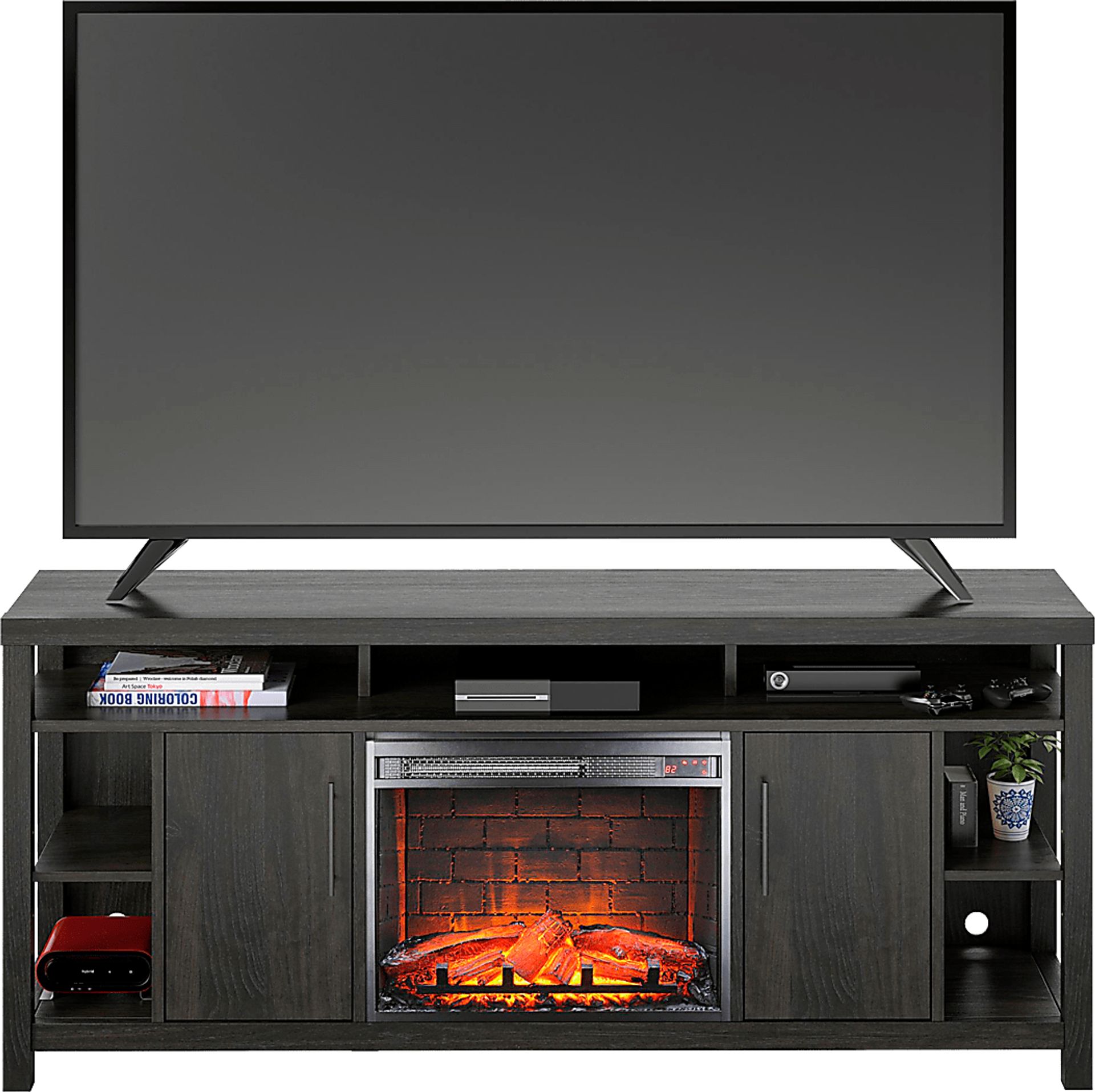 Turrell Espresso 68 in. Console with Electric Fireplace - Image 5