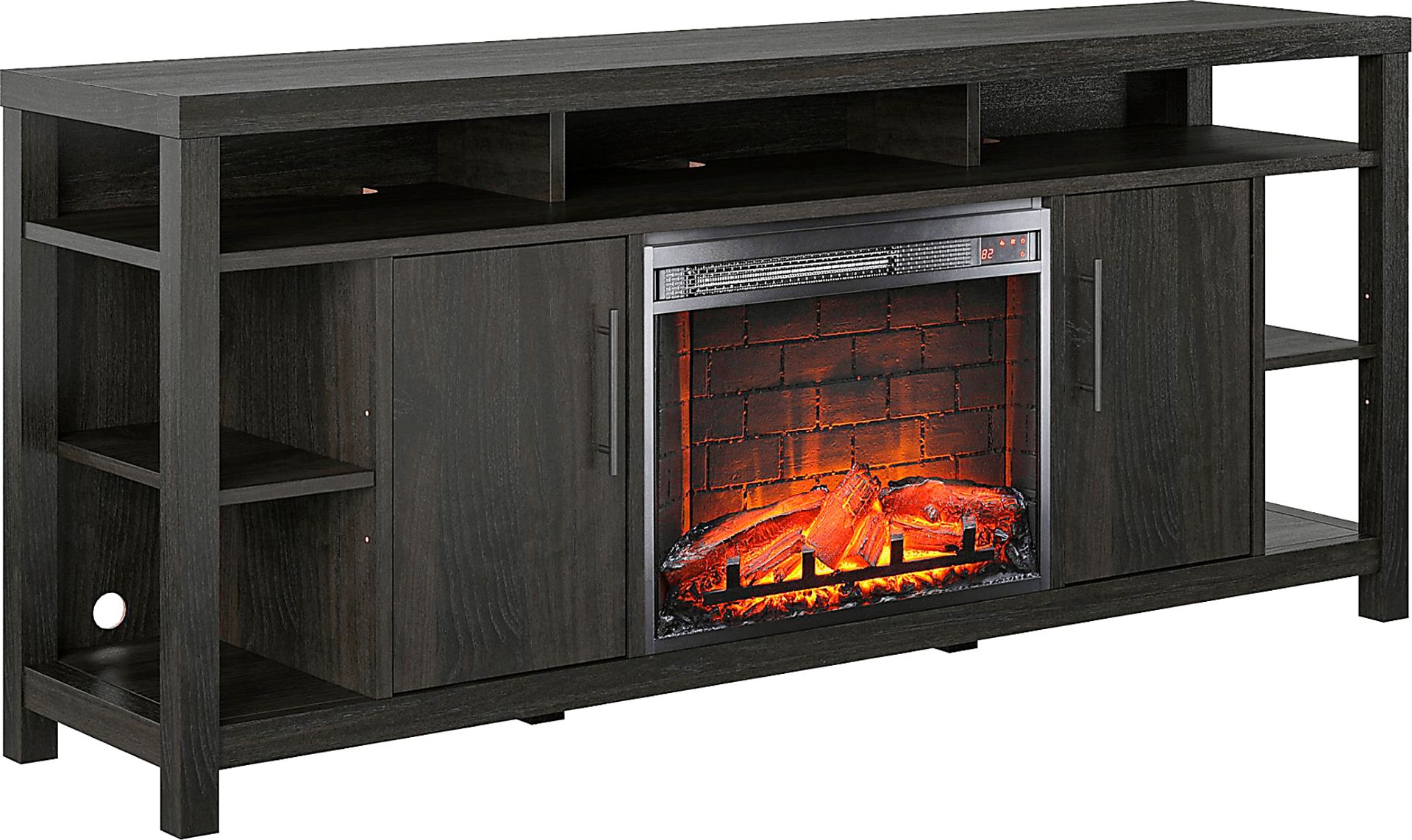 Turrell Espresso 68 in. Console with Electric Fireplace - Image 1