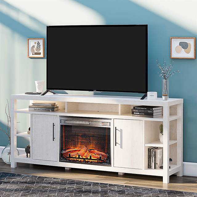 Turrell Ivory 68 in. Console with Electric Fireplace - Thumbnail - Image 2