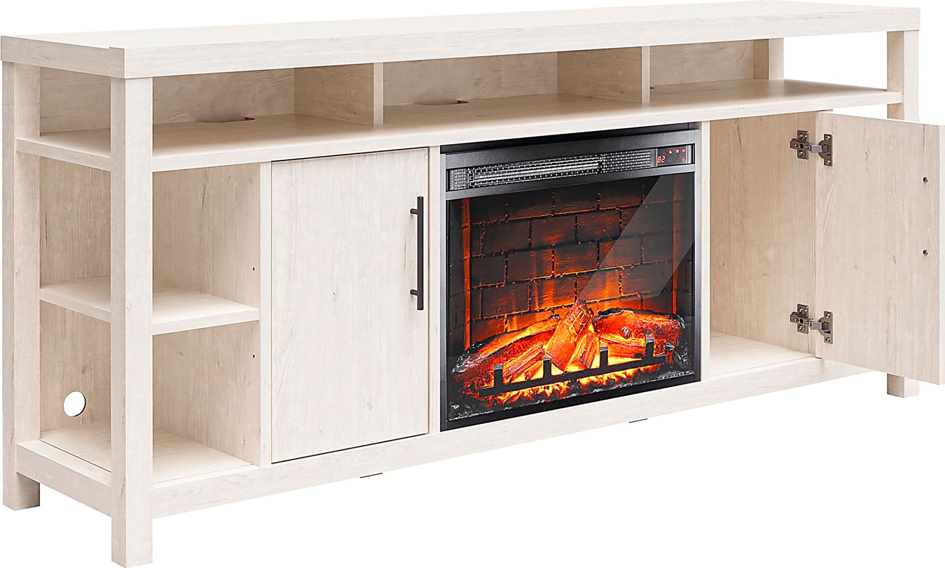 Turrell Ivory 68 in. Console with Electric Fireplace - Image 7