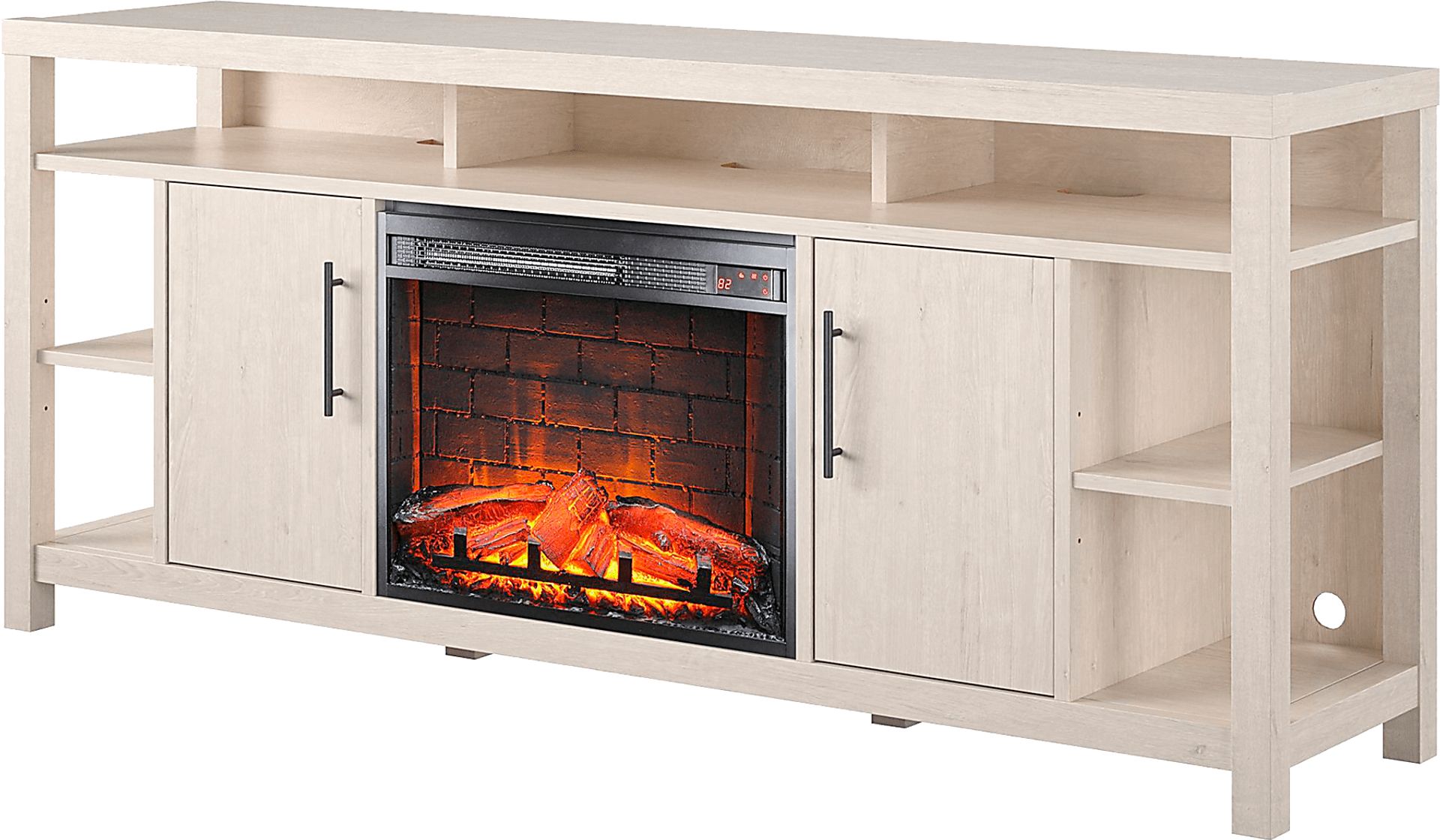Turrell Ivory 68 in. Console with Electric Fireplace - Image 9