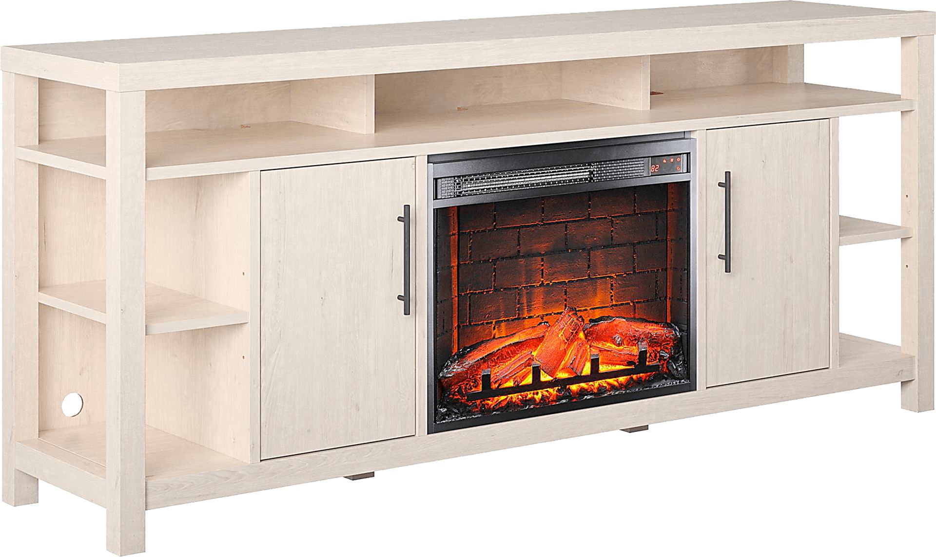 Turrell Ivory 68 in. Console with Electric Fireplace - Image 1
