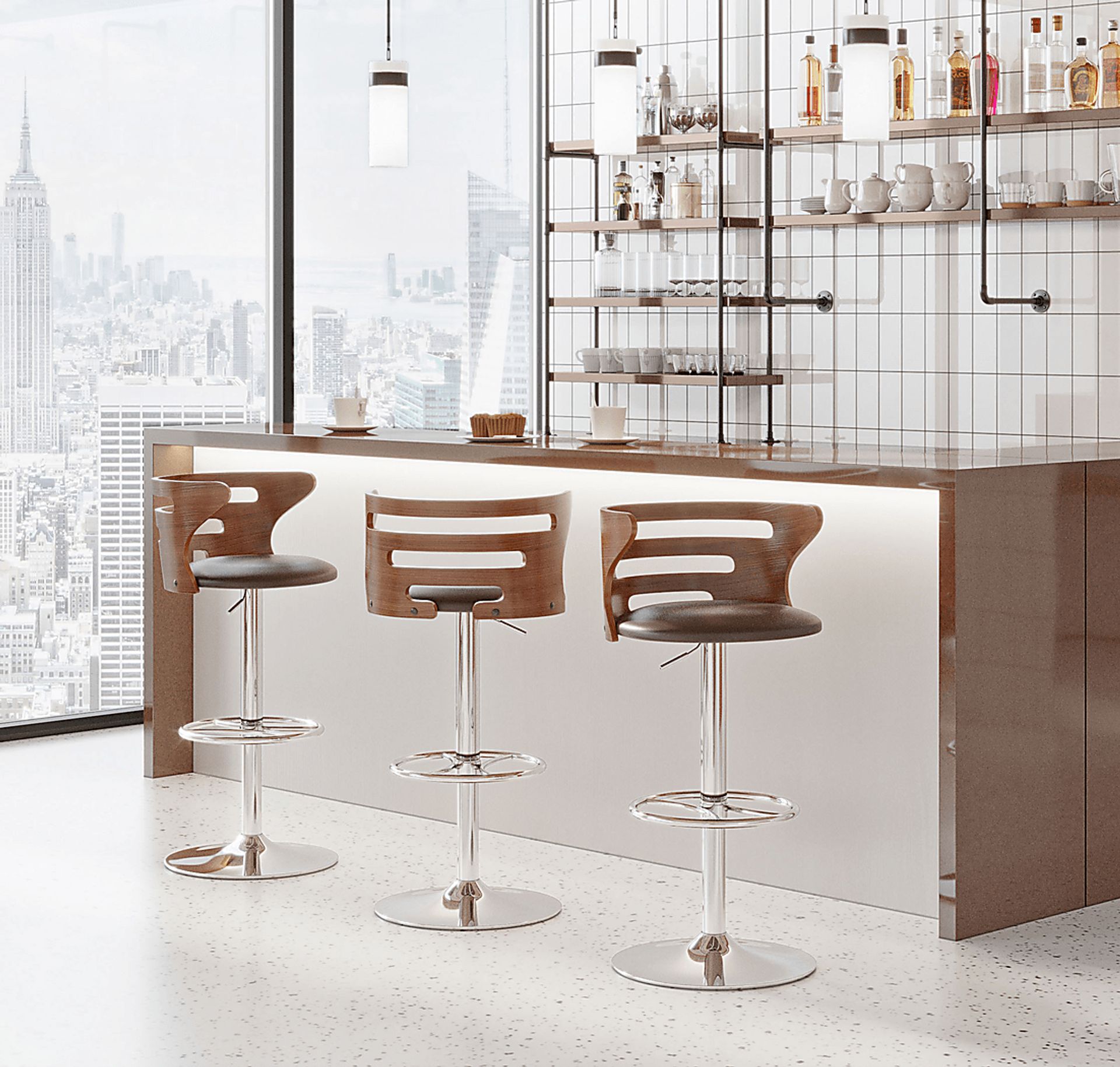 Turrentine Brown Adjustable Barstool, Set of 2 - Image 4